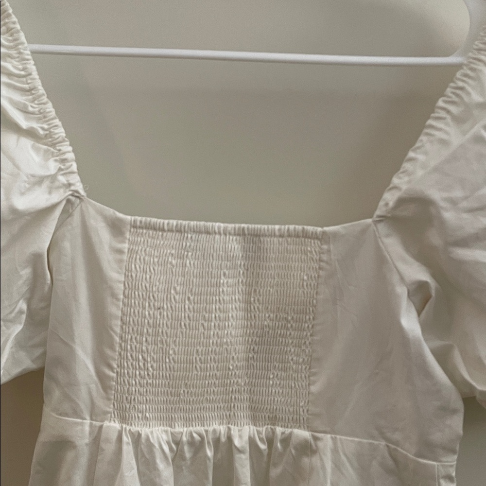 Hill House White Matilda Puff Sleeve Mini Dress small EUC - Picture 8 of 8